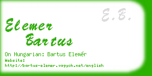 elemer bartus business card